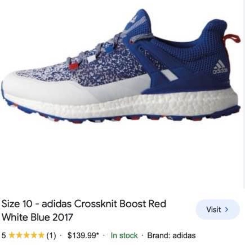adidas red white and blue golf shoes size men’s 11.5 - american usa